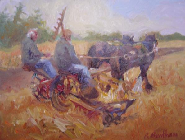 At The Threshing Fair, 6 X 8 (Oil)