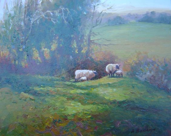 Spring Lambs, 10 X 12 (Oil)