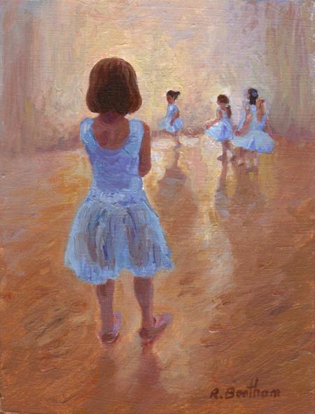 Tiny Ballerinas, 8 X 6 (Oil) - Sold