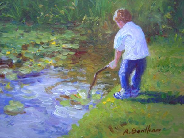 Beside the Pond, 6 X 8 (Oil) - Sold
