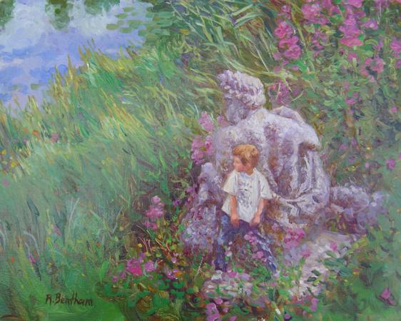 Powerscourt Gardens, The Pond, 8 X 10 (Oil) - Sold