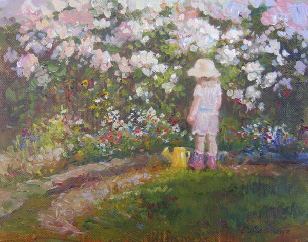 Rambling Roses, 8 X 10 (Oil) - Sold