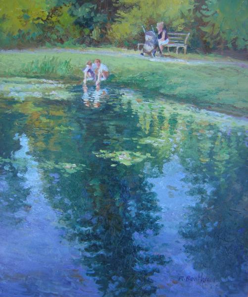 Beside the Pond, 14 X 10 (Oil) - Sold