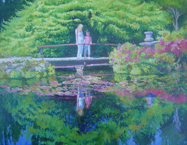 On the Bridge Japanese Gardens, Powerscourt Estate, 24 X 28 (Oil)