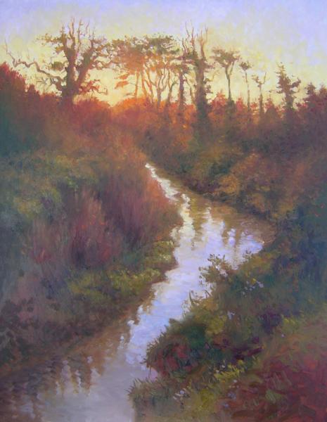 Sunset, Three Trout Stream, 20 X 16 (Oil) - Sold