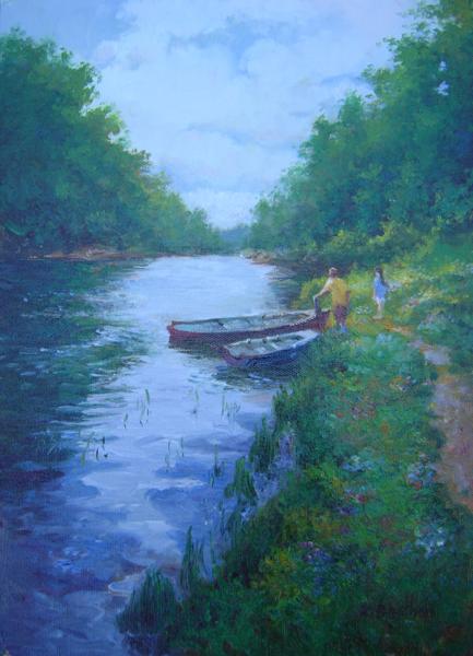 Summer on the Sauble River, 14 X 10 (Oil)