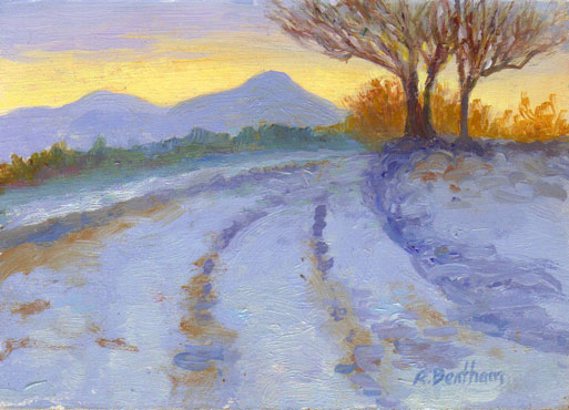 Winter View, Sugarloaf Mountain, 5 X 7 (Oil)