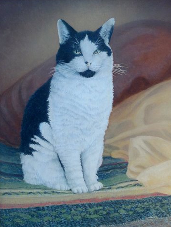 Contented Cat (Commission), (Acrylic) - Sold