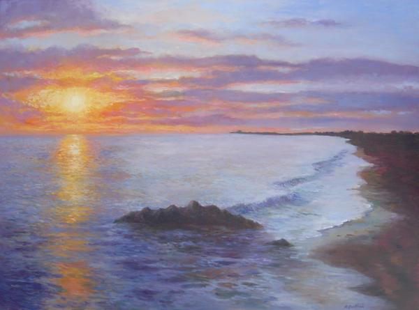 Sunrise, South Beach, 30 X 40 (Oil) - Sold