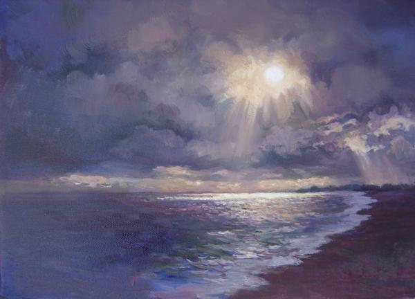 Stormy Sea, South Beach, 10 X 12 (Oil) - Sold