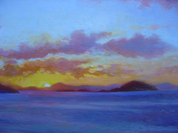 Sunrise, Ballinskelligs, 8 X 24 (Oil) - Sold