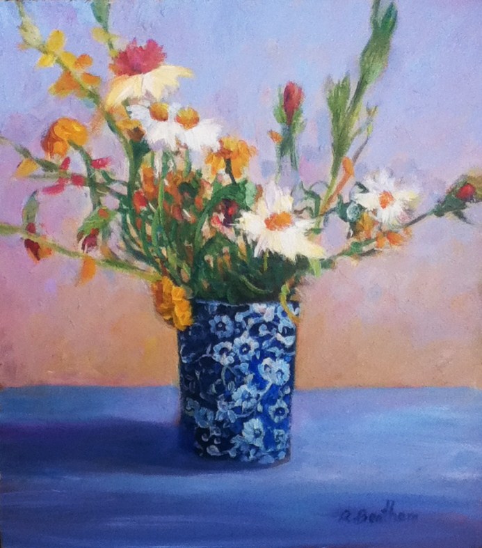 Flowers in a Vase, (Oil)